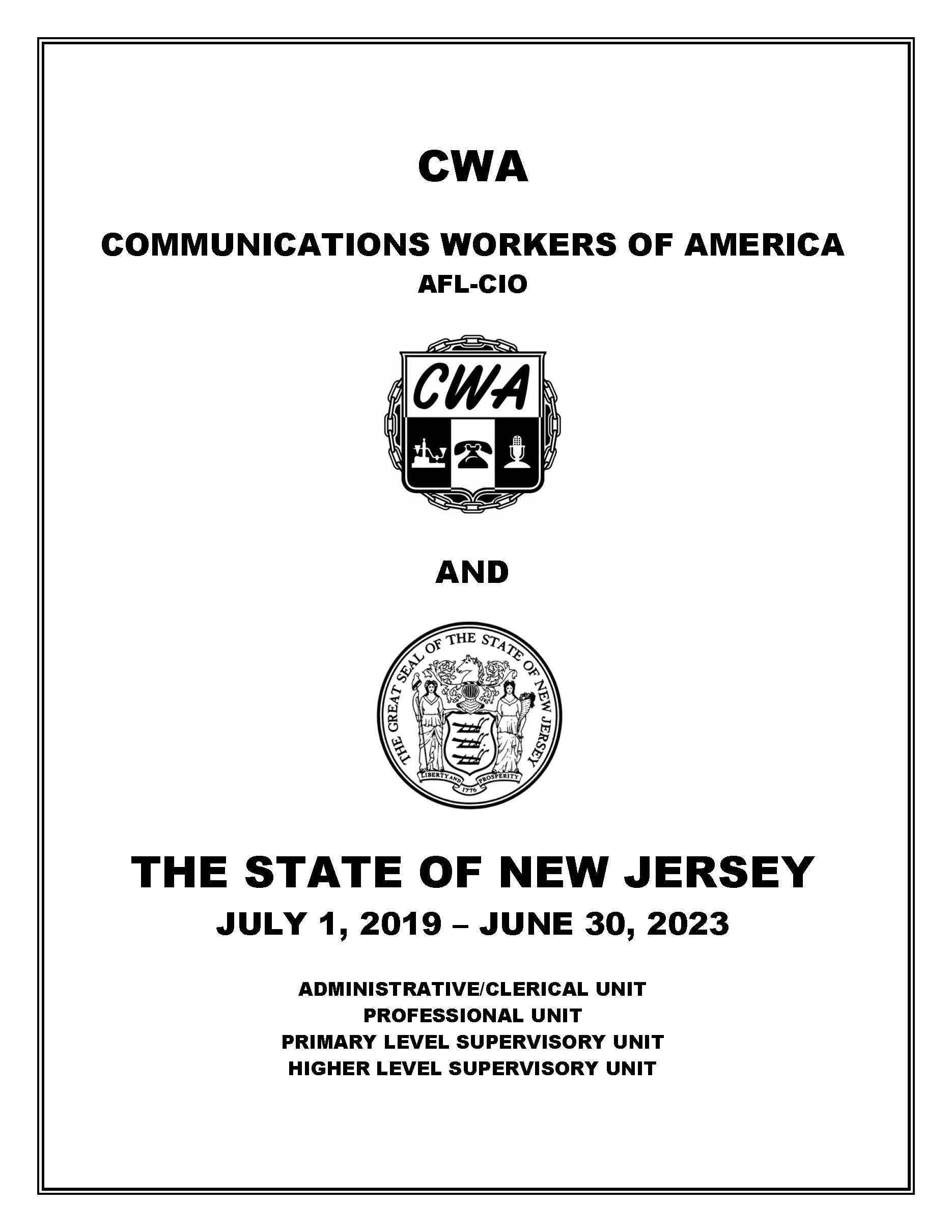 Collective Bargaining Agreement between CWA Local 1037 and The State of